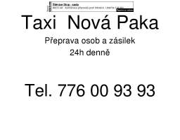 TAXI - Nová Paka