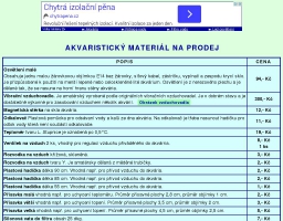 AKVARISTICKÝ MATERIÁL NA PRODEJ